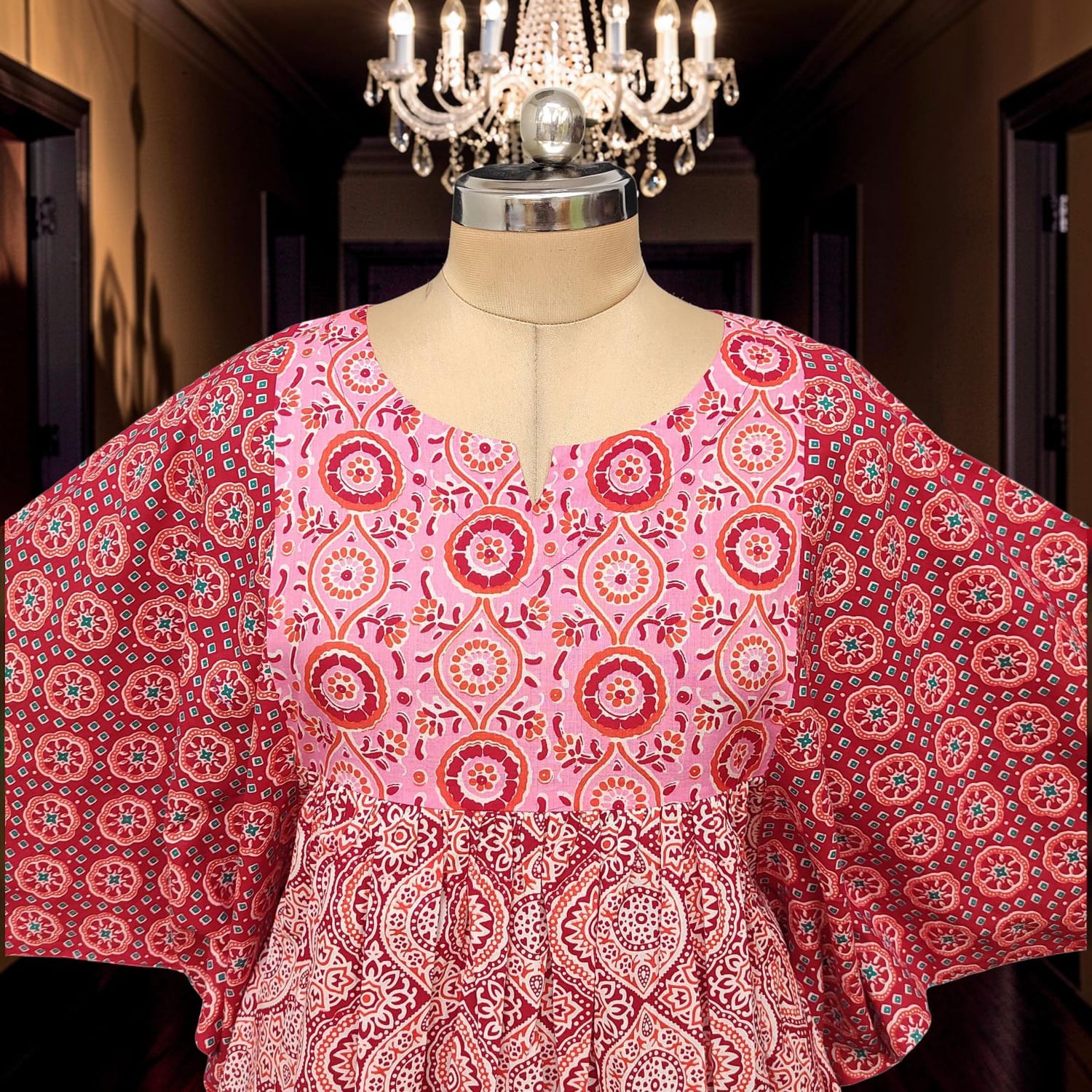 2 Pcs Co-ord Set Gohar Cotton Dress Jalabiya