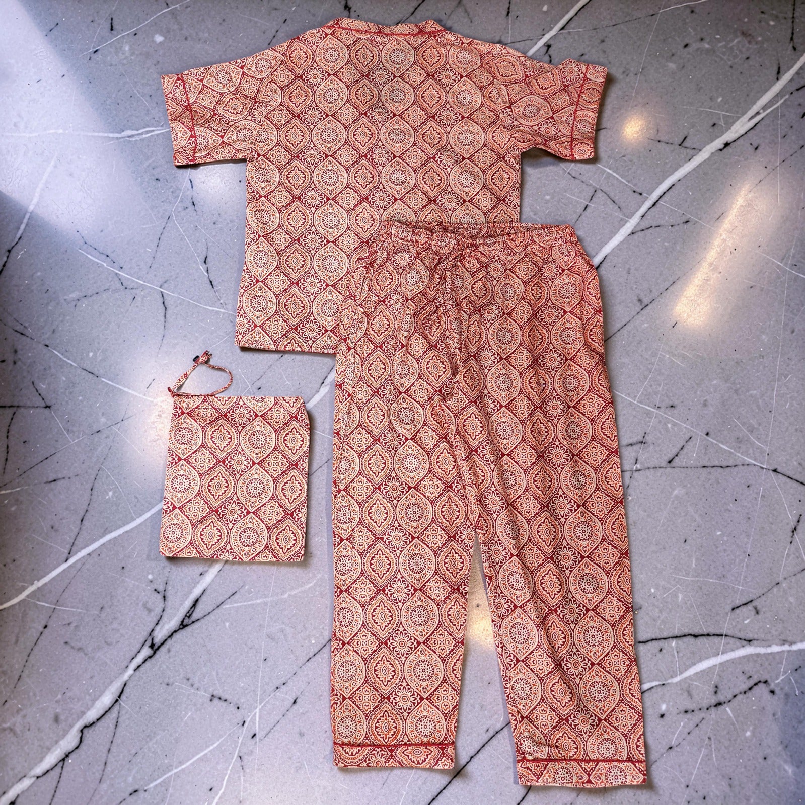Short Sleeves Pajama Set Cotton Dress