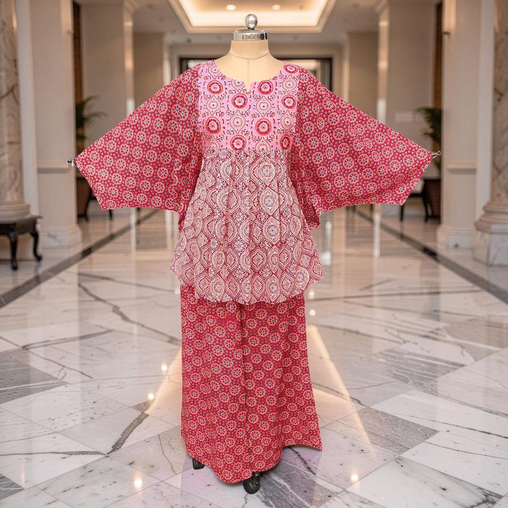 2 Pcs Co-ord Set Gohar Cotton Dress Jalabiya