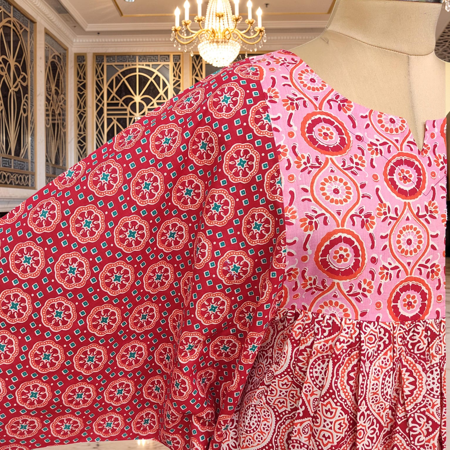 2 Pcs Co-ord Set Gohar Cotton Dress Jalabiya